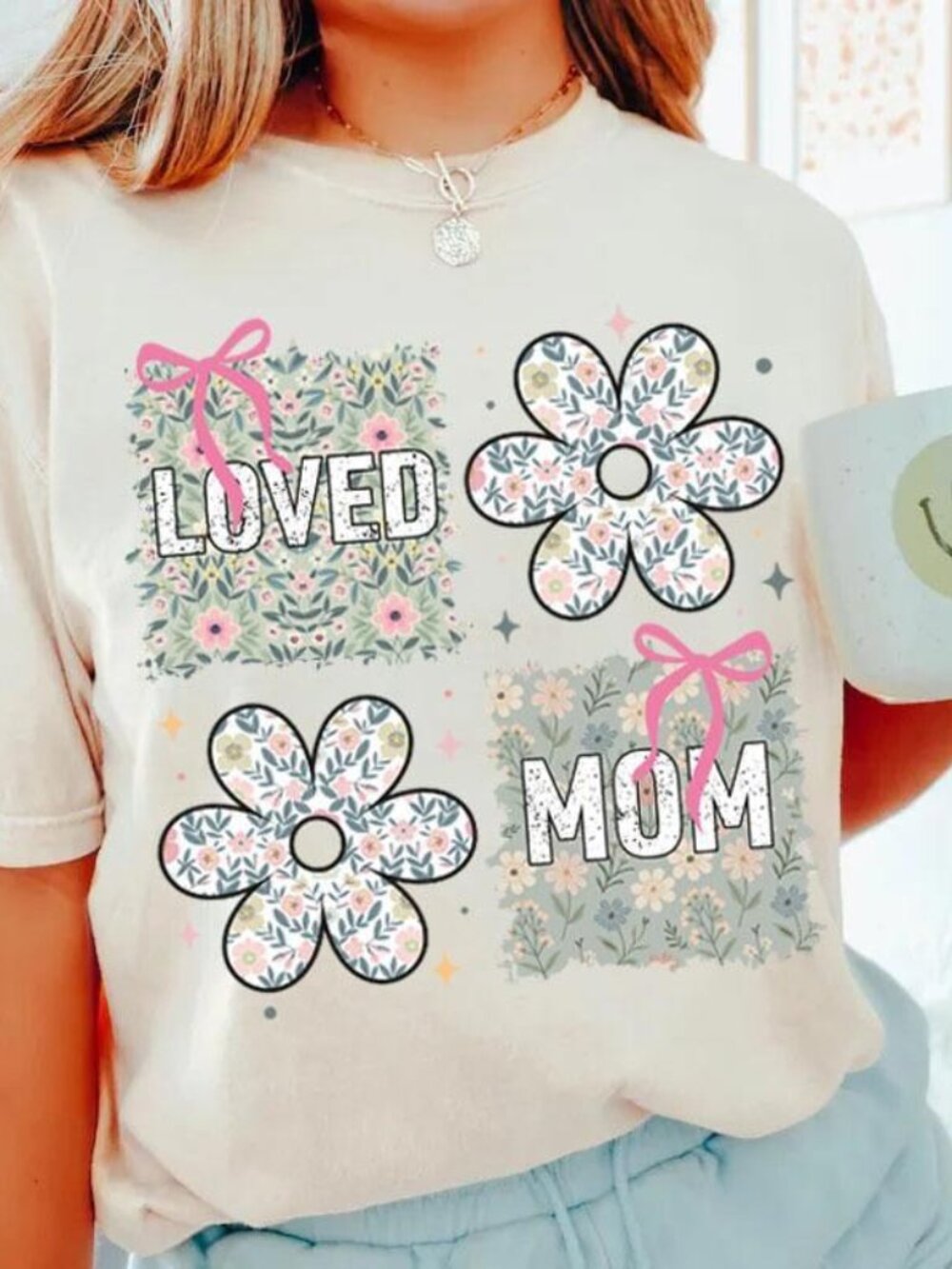 Loved Mom Shirt, Floral Mama T-shirt, Cute Mom Tee, Mothers Day Gift